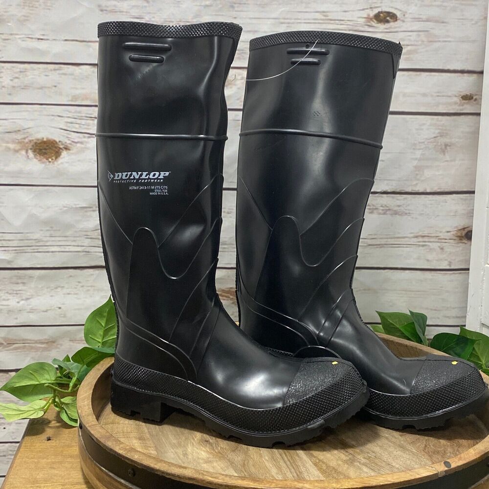 Dunlop Monarch 16" Steel Toe ASTM F 2413-11 Rubber Work Boots Men 8 Women 10